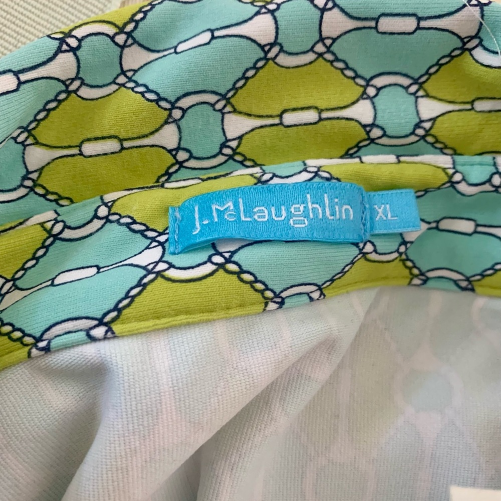 J McLaughlin XL Catalina Cloth aqua/teal,  belted dress with pockets. - Picture 6 of 6